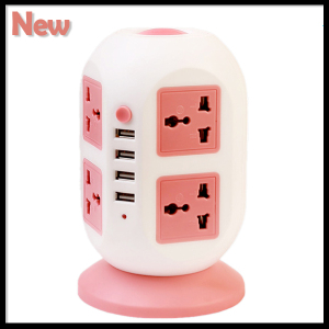 Universal Electrical Socket 8 Outlets 4 USB Ports Home Office Over Current Protector Worldwide Volta