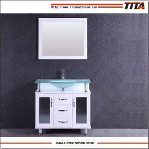 Classical Glass Top Bathroom Vanity T9097-36W